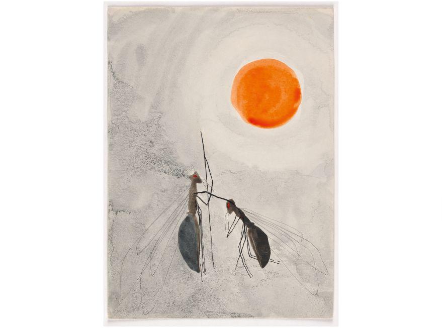 La vie d’une reine : Repas de la reine 1959 Encre de Chine, encre de couleur et aquarelle © Adagp, Paris, 2025