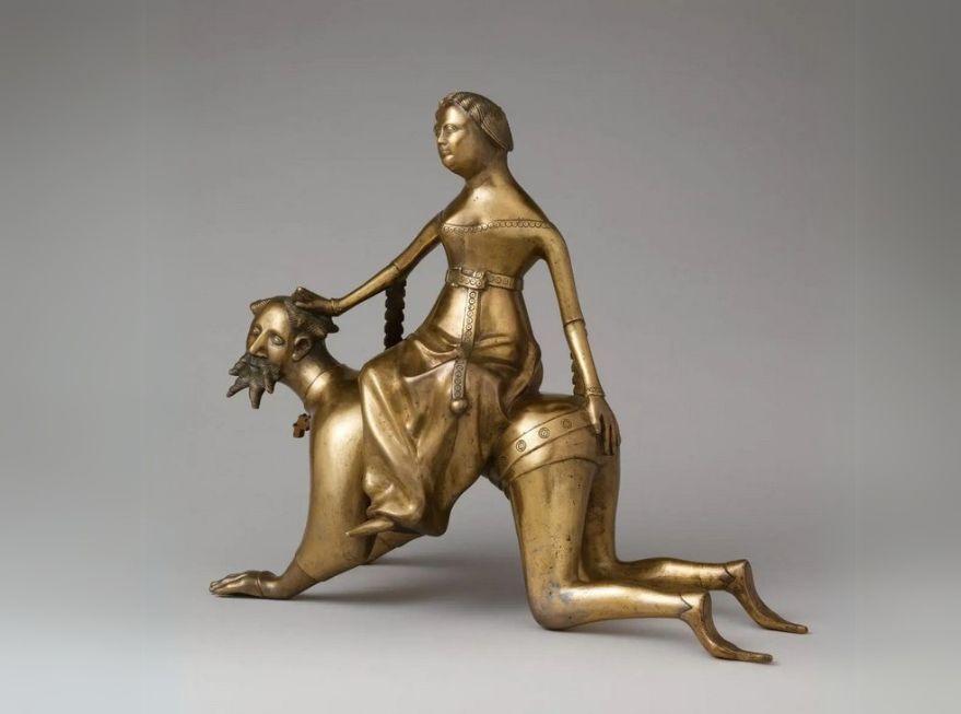 Aquamanile sous la forme d'Aristote et de Phyllis