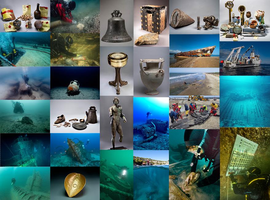 Panel photos disponibles espace presse expo Trésors du fond des mers 