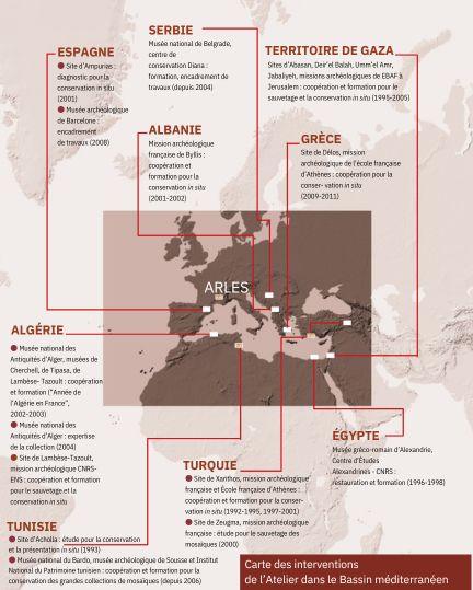 Carte des interventions de restauration dans le bassin méditerranéen