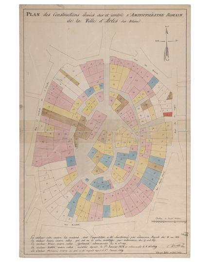 Plan cadastral de l'amphithéâtre en 1830