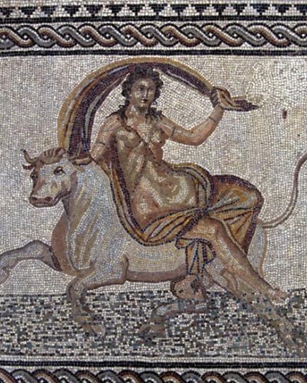 Mosaïque de l'enlèvement d'Europe dans les collections du musée 