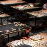 Au musée (2021), enduit peint en cours d'étude