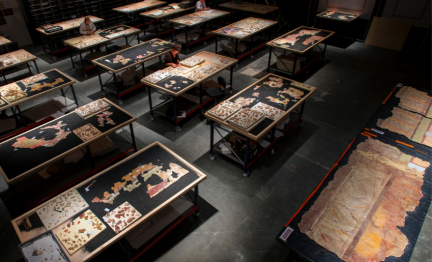 Au musée (2021), enduit peint en cours d'étude